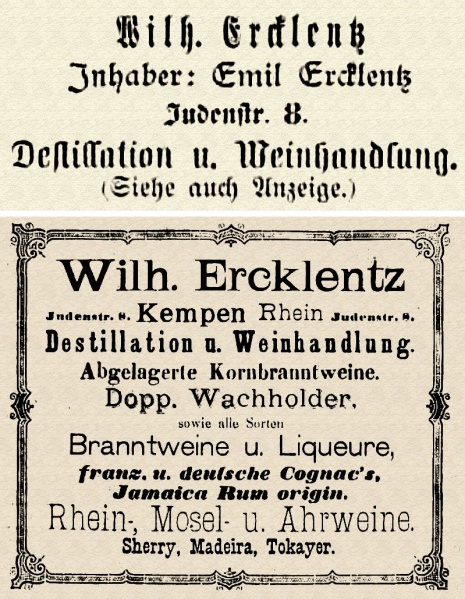 Datei:Ercklentz Judenstraße Eintrag Adressbuch 1898.JPG