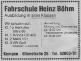 Anzeige in der Sonderbeilage der Westdeutschen Zeitung zum Stadtfest Kempen, 20. Mai 1982
