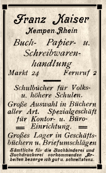 Datei:Werbeanzeige Franz Kaiser.jpg
