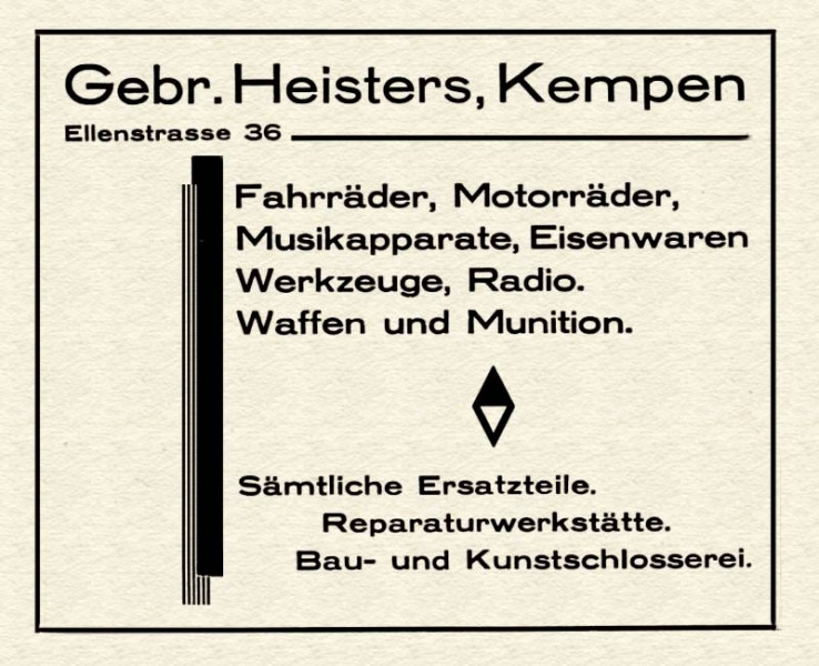 Datei:1930 Annonce Heisters Ellenstr 36.jpg