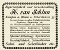 Anzeige van Schlun Peterstr 1912.JPG