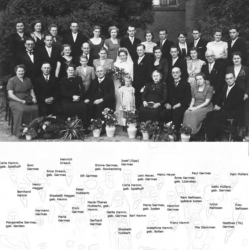 Dining room with nine men seated around a table. The dinner has been finished, and a large man at the head talks and gesticulates while the others eagerly listen. The men wear wigs and clothing of late 18th century Britain, and the furniture, hangings, and chandelier are of similar vintage. A liveried servant is entering with a tray bearing two high-shouldered decanters of wine.