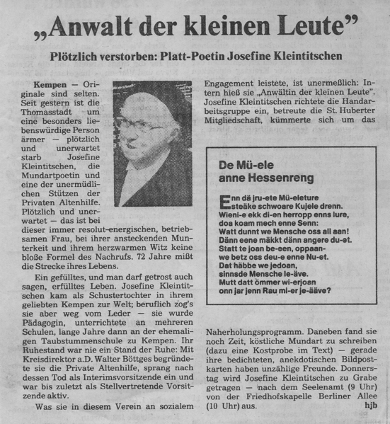 Datei:Artikel Josefine Kleintitschen verstorben.png