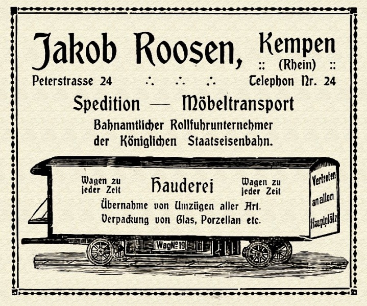 Datei:Anzeige Roosen Peterstr 1912.JPG