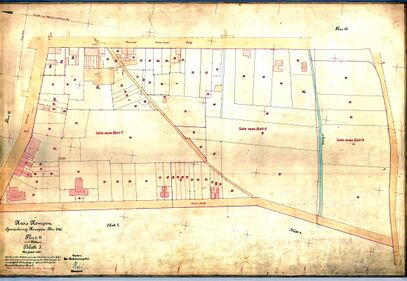 Karte von 1869 Wiesenstraße bis Vorster Straße